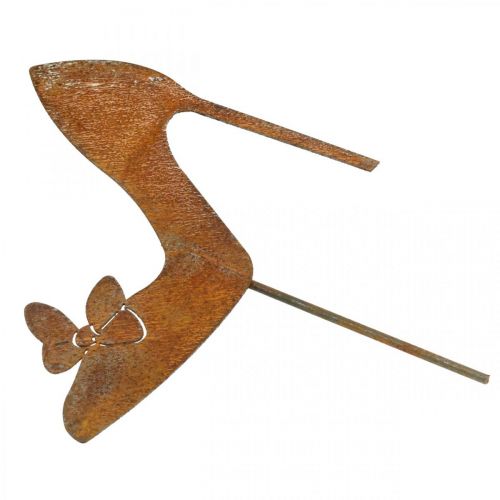 Floristik24 Scarpa da favola, spina decorativa patina, decorazione da giardino, spina in metallo H29cm