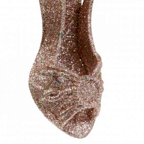 Floristik24 Pompe per decorazioni albero di Natale rosa, glitter 12cm 12 pezzi
