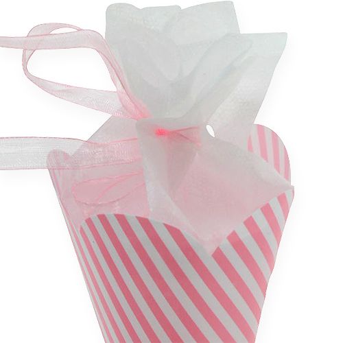 Floristik24 Borsa in pizzo, zainetto piccolo in rosa 15,5 cm 12 pezzi
