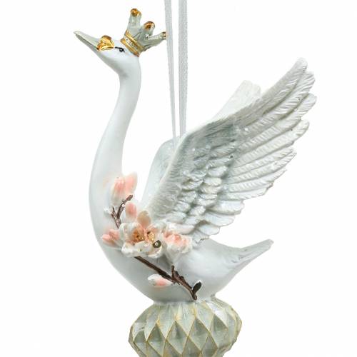 Floristik24 Appendino decorativo albero di Natale cigno 17cm