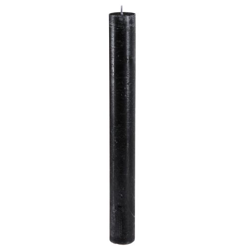 Floristik24 Candele nere candele a bastoncino in tinta unita 34x300mm 4 pz
