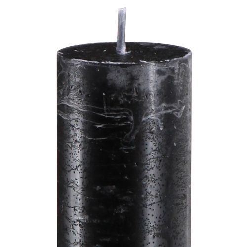 Floristik24 Candele nere candele a bastoncino in tinta unita 34x300mm 4 pz