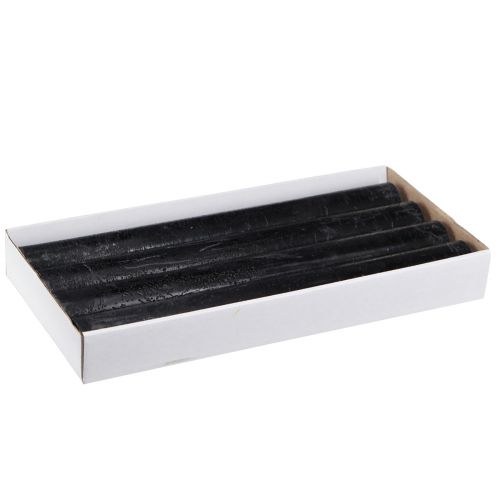 Floristik24 Candele nere candele a bastoncino in tinta unita 34x300mm 4 pz