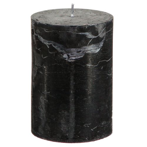 Candele nere candele a colonna tinta unita 70x100mm 4 pz