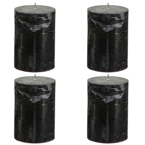 Prodotto Candele nere candele a colonna tinta unita 70x100mm 4 pz