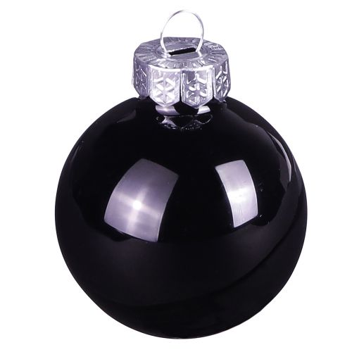 Prodotto Palline di Natale nere in vetro mini lucide Ø3cm 22 pz