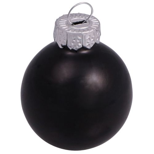 Prodotto Palline di Natale nere in vetro mini opaco lucido Ø3cm 22 pz