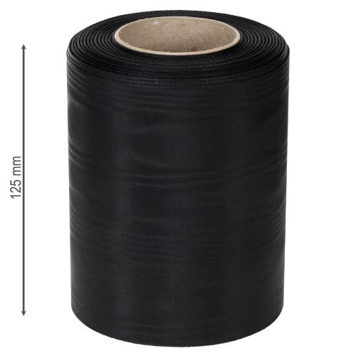 Nastro ghirlanda nero 125mm 25m - Elegante nastro da lutto per fiori e decorazioni, nastro in acetato | Floristik24.it