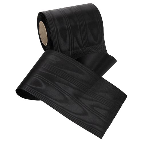 Nastro ghirlanda nero 125mm 25m - Elegante nastro da lutto per fiori e decorazioni, nastro in acetato | Floristik24.it