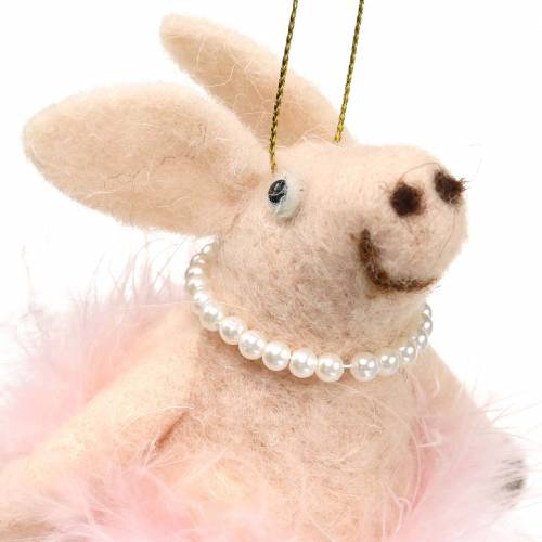 Floristik24 Maiale da appendere rosa chiaro 13 cm