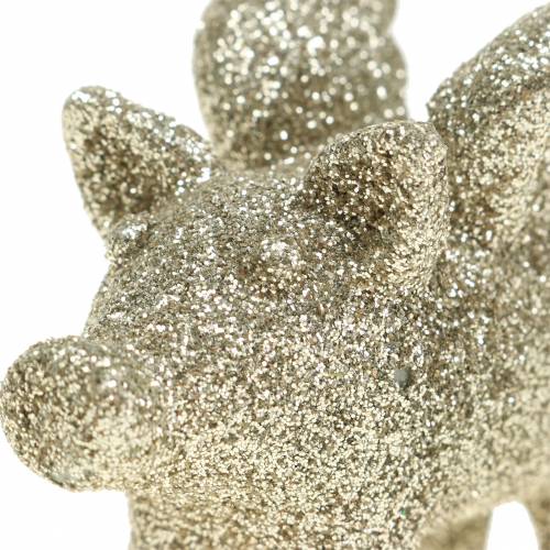 Floristik24 Maiale decorativo con ali oro mica 6cm