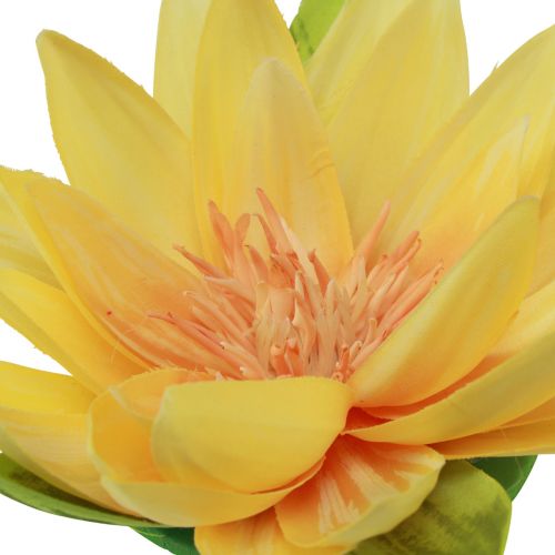 Prodotto Ninfea galleggiante artificiale decorazione estiva gialla Ø15cm 2 pezzi