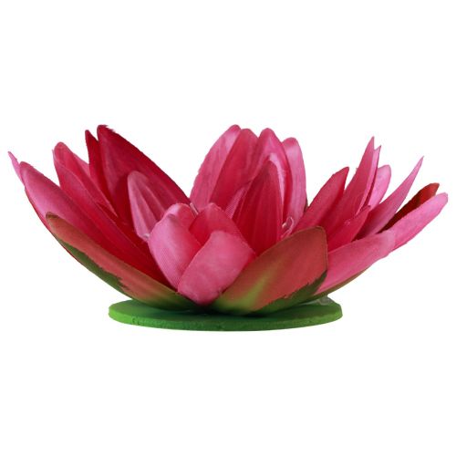 Prodotto Decorazione da tavolo artificiale a forma di ninfea galleggiante fucsia Ø15cm 2 pezzi
