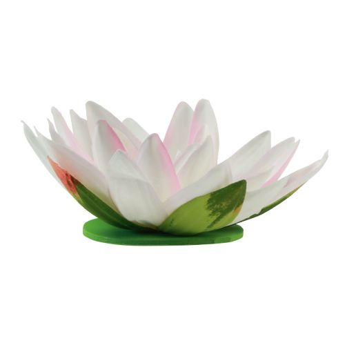 Prodotto Ninfee galleggianti artificiali decorazione da tavolo bianche, rosa Ø15cm 2 pezzi