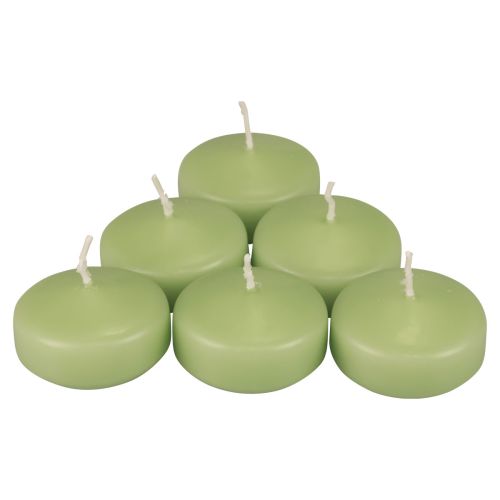 Floristik24 Candele galleggianti verde Candele Wenzel verde tenue 30×50mm 8 pz