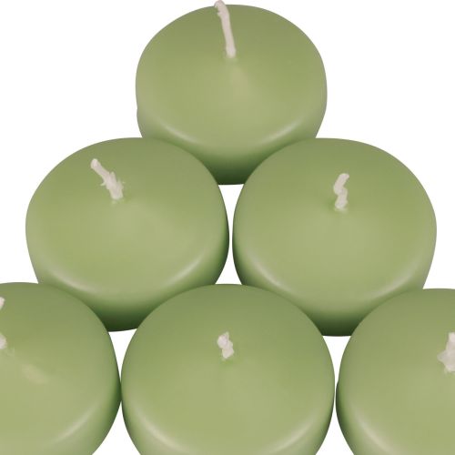 Floristik24 Candele galleggianti verde Candele Wenzel verde tenue 30×50mm 8 pz