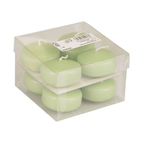 Floristik24 Candele galleggianti verde Candele Wenzel verde tenue 30×50mm 8 pz