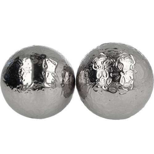 Floristik24 Palle galleggianti fiori in metallo argentato Ø5.5cm assortiti 6pz