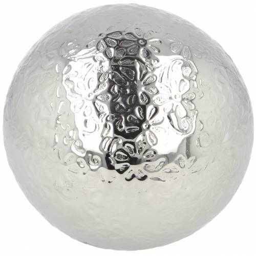 Floristik24 Fiori a sfera galleggiante in metallo argentato Ø10cm