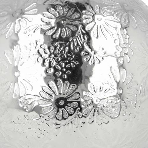 Floristik24 Fiori a sfera galleggiante in metallo argentato Ø10cm