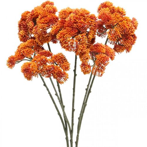 Floristik24 Sedum artificiale sedum arancione decorazione autunnale 70 cm 3 pezzi