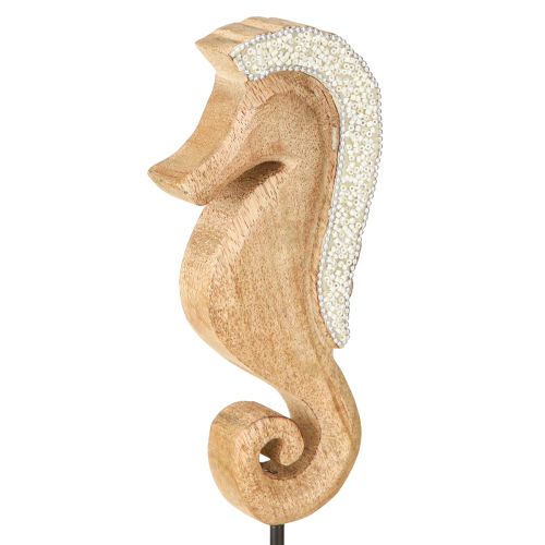 Prodotto Decorazione cavalluccio marino con perle, decorazione da tavolo marittima, legno, 28 cm