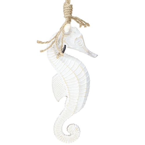 Prodotto Decorazione cavalluccio marino da appendere, bianco lavato, 27 cm