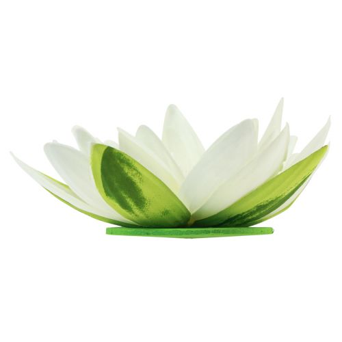 Prodotto Decorazione da tavolo galleggiante con fiore artificiale di ninfea, crema, bianco, Ø15 cm, 2 pezzi