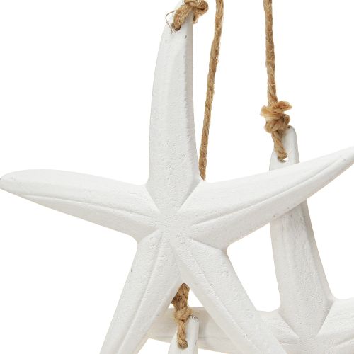 Prodotto Decorazione stella marina decorazione marittima in legno da appendere bianco con 3 stelle 46cm
