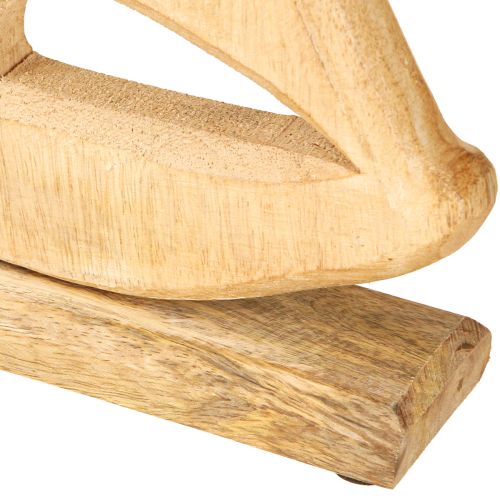 Prodotto Barca a vela in legno su base naturale decorazione da tavolo marittima H42cm