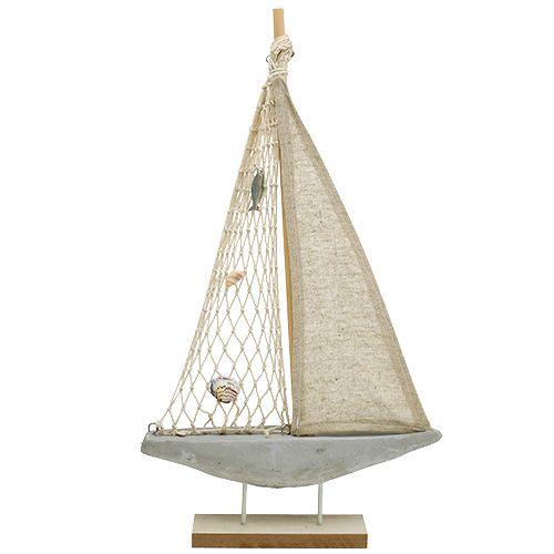 Floristik24 Barca a vela in legno per decorazione 25 cm x 43 cm