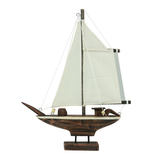 Prodotto Decorazione per barca a vela nave in legno di pino marrone 22,5×4×29 cm