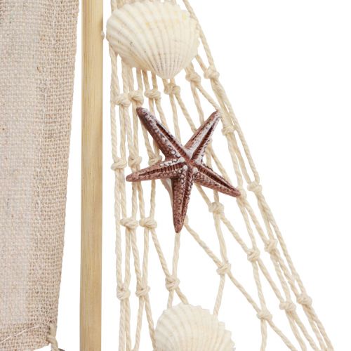 Floristik24 Decorazione per barca a vela veliero in legno marrone 17,5×4×27,5 cm