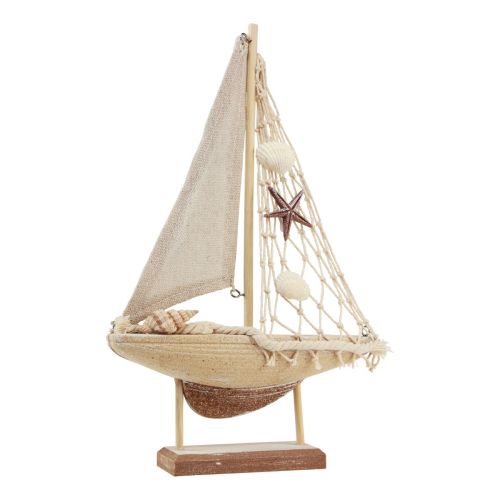 Floristik24 Decorazione per barca a vela veliero in legno marrone 17,5×4×27,5 cm