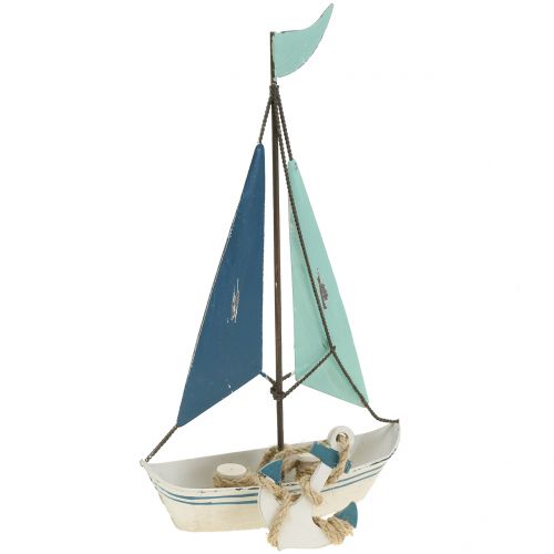 Floristik24 Barca a vela decorativa in metallo H26cm