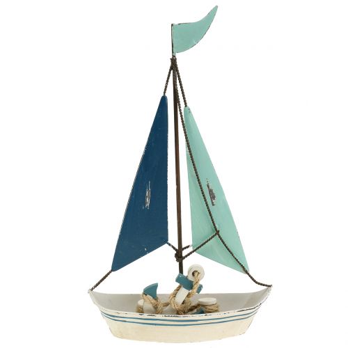 Floristik24 Barca a vela decorativa in metallo H26cm