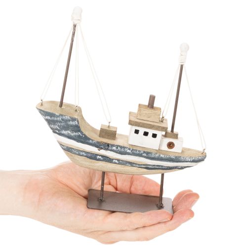 Decorazione navale, stile marittimo, in legno con supporto, 20 cm | Floristik24.it