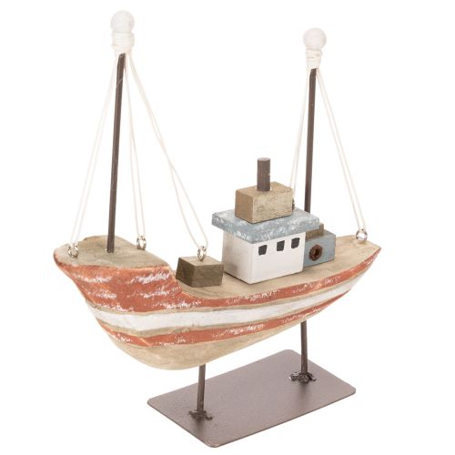 Modellino di barca decorativo in legno per davanzale, 20 cm | Floristik24.it