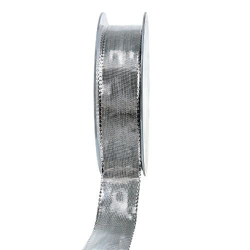 Nastro regalo argento con filo filo 25mm 25m