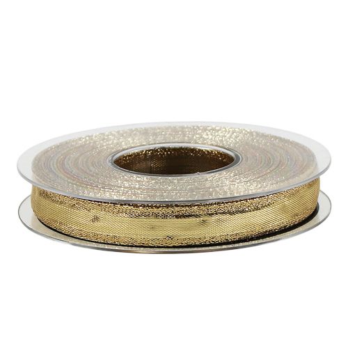 Floristik24 Nastro con filo bordo oro 15mm 25m