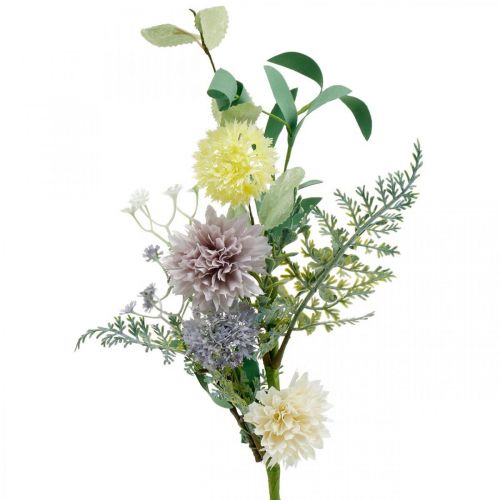 Floristik24 Mazzo di fiori di seta, decorazione estiva, crisantemi e cardo globo, fiori artificiali L50cm