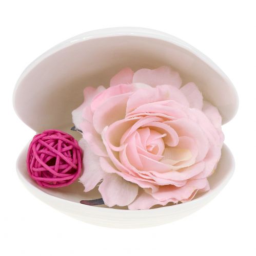 Floristik24 Portasapone guscio 12 cm x 10,5 cm x 11 cm bianco