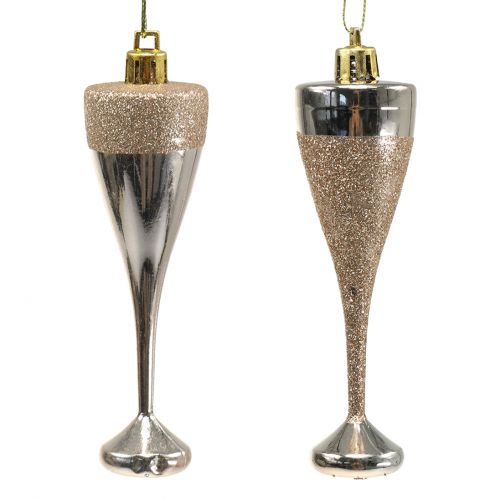 Floristik24 Bicchieri di champagne per appendere oro chiaro 10 cm 8 pezzi