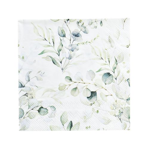 Floristik24 Tovaglioli eucalipto decorativo decorazione da tavola bianco 25x25 cm 20 pezzi