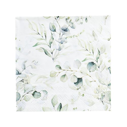 Floristik24 Tovaglioli eucalipto decorativo decorazione da tavola bianco 25x25 cm 20 pz
