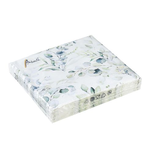 Floristik24 Tovaglioli eucalipto decorativo decorazione da tavola bianco 25x25 cm 20 pz