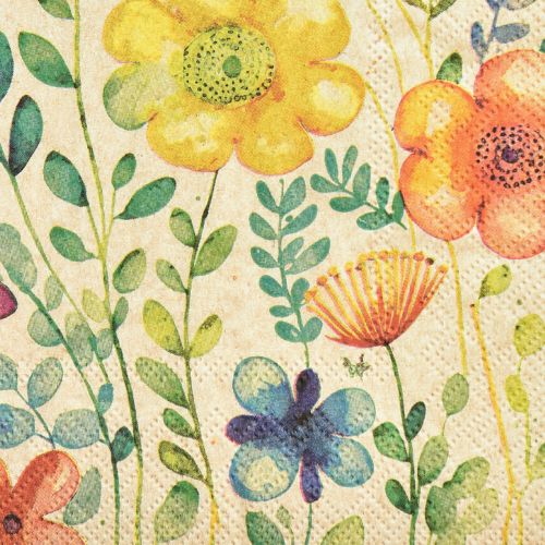 Floristik24 Tovaglioli Primavera Farfalla Fiori 33x33 cm 20 pz