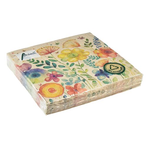 Floristik24 Tovaglioli Primavera Farfalla Fiori 33x33 cm 20 pz