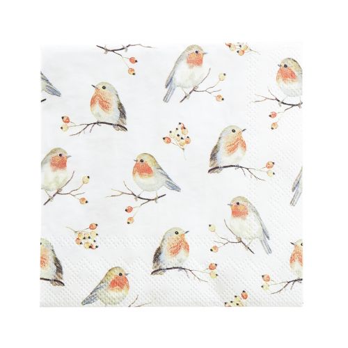 Floristik24 Tovaglioli Autunno Robin Rosa Canina 25x25 cm 20 pz