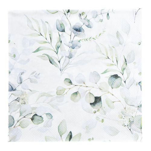 Tovaglioli motivo eucalipto bianco verde 33x33 cm 20 pz